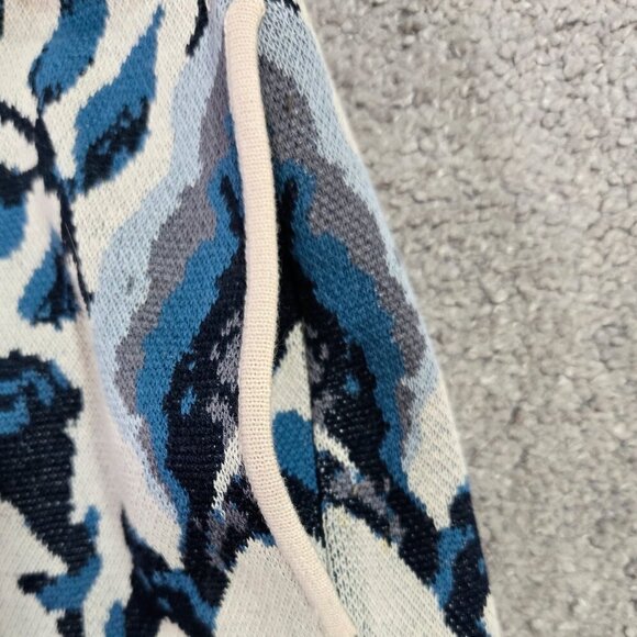 Peruvian Connection 100% Pima Cotton Blue Floral Longline Cardigan Duster Boho - Picture 5 of 8